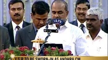 Y S R sworn in as Andhra CM