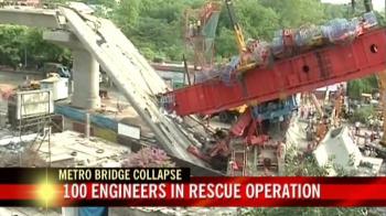 Metro bridge collapses in Delhi