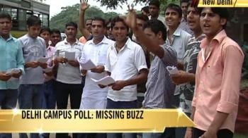 Video : Delhi campus poll sans pomp and show