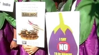 Video : Protests mark BT brinjal meet in Hyderabad