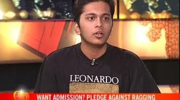 Video : Want admission: Pledge against ragging