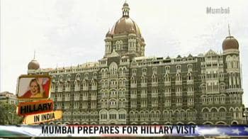 Video : Hillary's high-security Mumbai visit