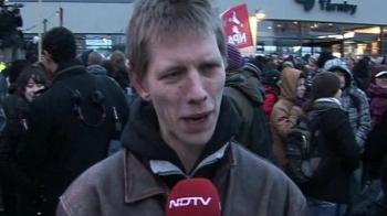 Climate activists on protest march