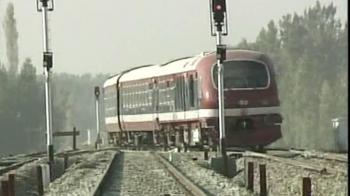 On track: Train in Kashmir