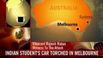 Video : Indian student's car torched in Oz