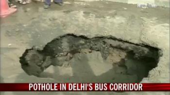 8-feet pothole on Delhi's BRT corridor
