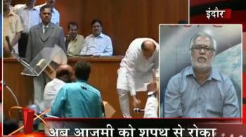 Goonda 'Raj': Furore over Abu Azmi taking oath in Hindi