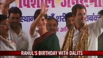 Rahul's b'day with Dalits