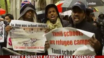 Tamils protest against Lanka offensive