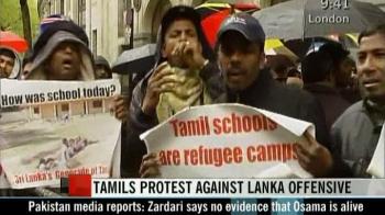 Tamils protest against Lanka offensive