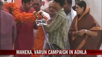 Video : Maneka, Varun campaign in Aonla