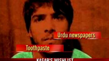 Video : Qasab wants Urdu newspapers, perfume