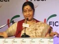 Video : Sushma slams Pranab over 'lucky number 3' remark